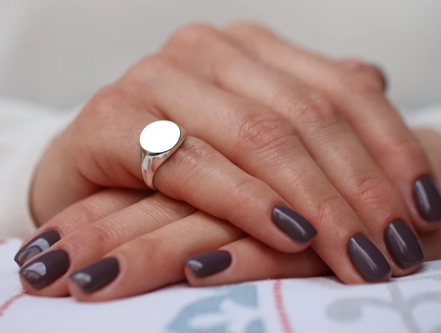 טבעת חותם לזרת מכסף אמיתי