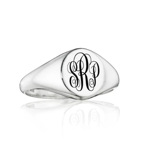 טבעות מונוגרמה עם 3 אותיות לזרת