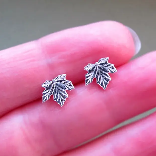 עגילי כסף עלים