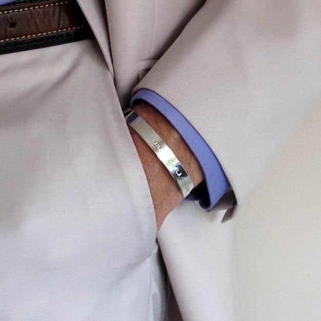 צמיד כסף לגבר עם חריטה כסף