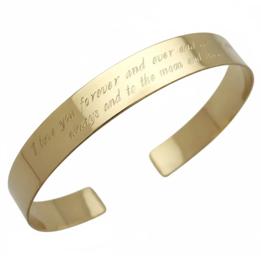 צמיד זהב עם חריטה - מתנה לחברה הכי טובה