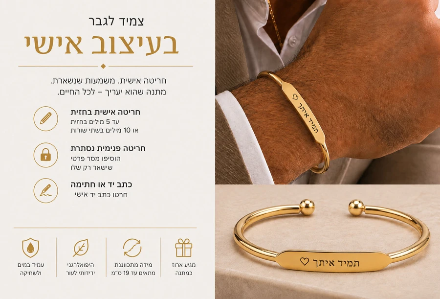 צמיד מתנה לגבר בעיצוב אישי