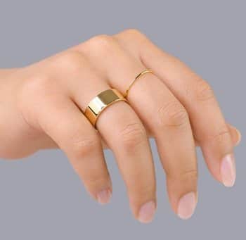 טבעת חלקה זהב גולדפילד 14K - טבעת מבריקה לאישה - טבעות גולדפילד לנשים