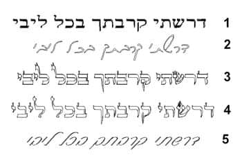 בחירת גופן בעברית