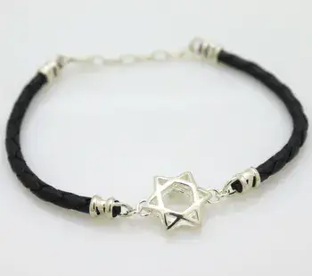 צמיד עור עם מגן דוד
