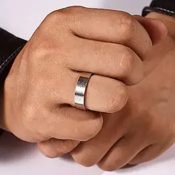 טבעות נישואין כסף לגבר