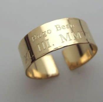 טבעת זהב עם חריטה - טבעות עם כיתוב