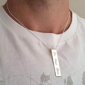 שרשרת כסף לגבר עם תליון