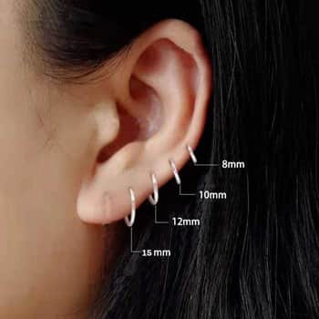 עגילי חישוק מכסף - עגילי חישוק קטנים