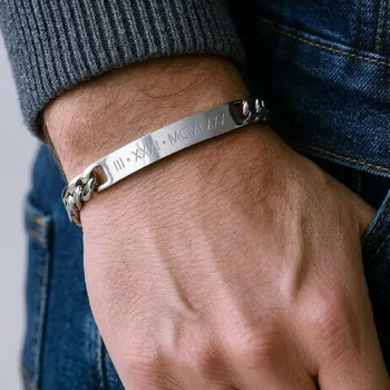 צמיד גורמט עם חריטה אישית לגבר