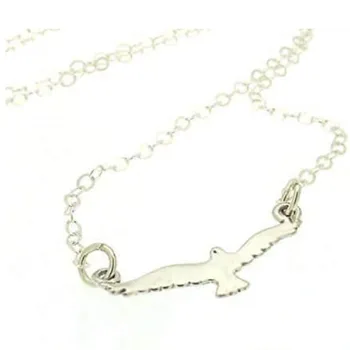 שרשרת ציפור עדינה מכסף אמיתי - מתנה יפה לבחורה, לאישה - תליון שחף